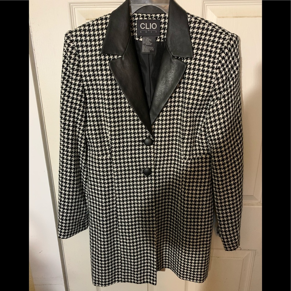 Clio 2 Suit Sz 6 Houndstooth Jacket Sz 6